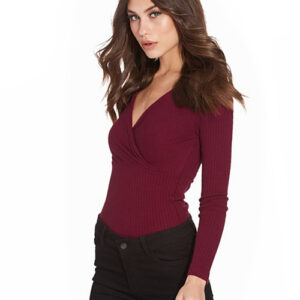Simple V Neck Rib Top